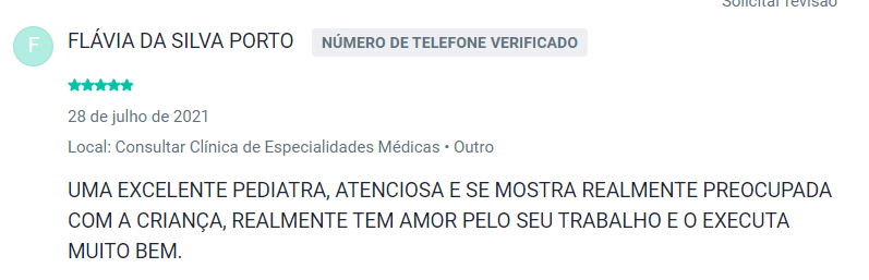 Avaliação 10 de paciente sobre a Dra. Luciana Gomide